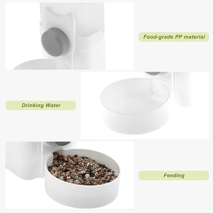 Rabbit Water Bottle, 35oz Large Capacity, Hanging Automatic Food Dispenser, for Small Animals Guinea Pig Ferret Cage Accessories Gray