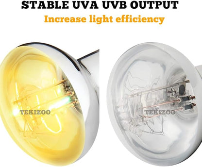 UVA UVB Sun Lamp 160W High Intensity Self-Ballasted Heat Basking Lamp/Light/Bulb for Reptile and Amphibian