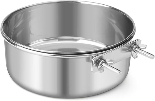 Dog Bowl Stainless Steel Pet Hanging Food Water Bowl Cage Feeding Cup Feeder for Dogs Cats Rabbits Birds Small Animal (X-Large)