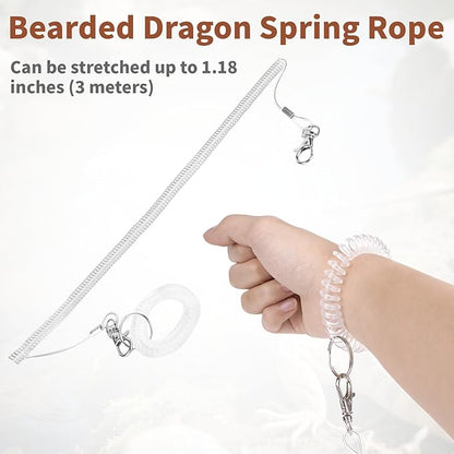 Brown Bearded Dragon Leash and Harness Set, 3 Size Easy Walk Bearded Dragon Harness, Adjustable Traction Rope Ferret Harness and Leash Set Cat Rat Accessories Stuff for Squirrel