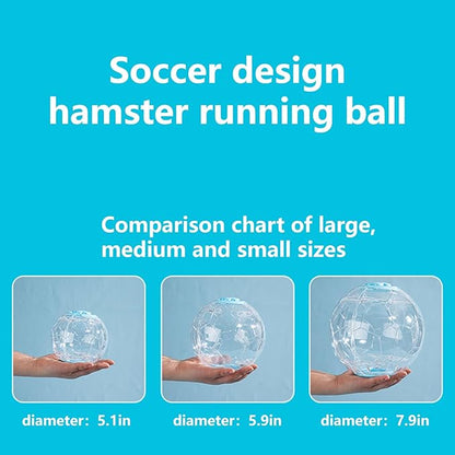 Hamster Ball 5.9 Inch – Dwarf Hamster Running Ball, Small Hamster Exercise Ball with Football Design and Four Metal Screws (5.9in)