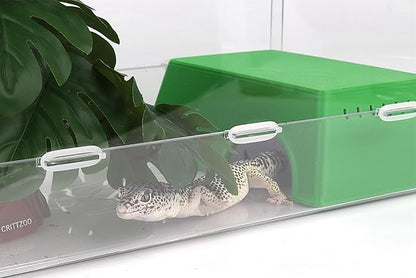 Snake Hide, Leopard Gecko Tank Accessories for Reptile Ball Python Crested Gecko Lizard Bearded Dragon - GreenHideL