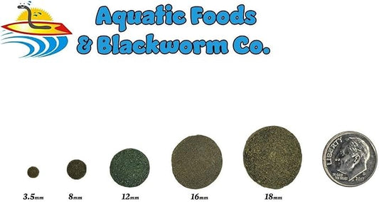 Aquatic Foods Inc. 12mm - 1/2" Spirulina, Algae, & Veggie Sinking Wafers for All Bottom Feeding Fish, Plecos, Catfish, Shrimp, Snails, Crabs. All Tropical Fish. - WL…1/4-lb Foil Pouch Bag