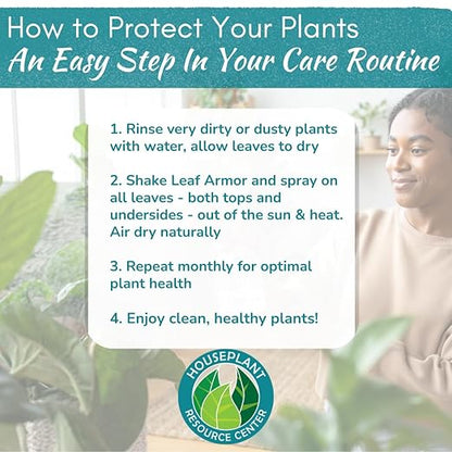 Leaf Armor Spray for Houseplants – Protects Against Fungal Leaf Spots, Bacteria, Pathogens & Yellowing | Natural & Non-Toxic Formula | Ready-to-Use | Made in USA – 8 oz