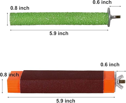 Sugar Glider Toys Sharpening Claws Toys for Bird Cage Accessories Steps Toys Bird Toys for Parrots Small Animal Climbing Steps Scratching Snadpaper for Cages Parakeet perches(Set B)