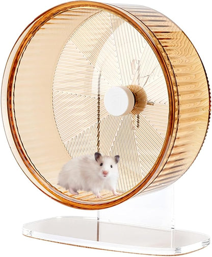 Super-Silent Hamster Exercise Wheel: Silent Spin Toys Hamster Running Wheels with Height Adjustable Stand for Hamsters Gerbils Mice Or Other Small Animals -6.5inch Yellow