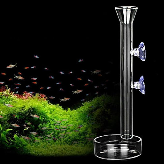 Aquarium Shrimp Feeding Tube and Dish, Clear Crystal Glass Fish Tank Shrimp Feeder Tube Tray