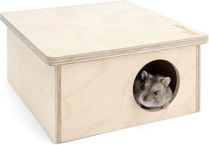 Niteangel Birch Chamber-Maze Hamster Hideout - Small Pets Woodland House Habitats Decor for Hamster Mice Gerbils Mouse