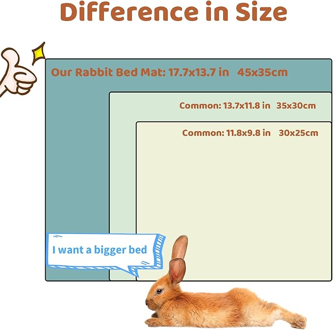 Amakunft 2 Pcs Guinea Pig Bed Mat Washable, Rabbit Winter Bed Pad for Indoor, Warm Small Animal Bed Mattres, Fleece Sleeping Pad for Bunny, Rat, Hedgehog, Sugar Glider, Chinchilla (Paw, Large)