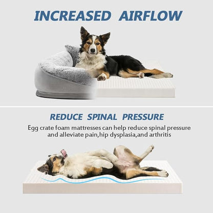 Orthopedic Dog Bed, Removable and Washable, Suitable for Large, Medium and Small Dogs/Puppy Non-Slip, Waterproof, Soft, Warm, Pet Sleeping Sofa Bed (Gray, 36.0''L x 26.0''W x 7.0''Th)