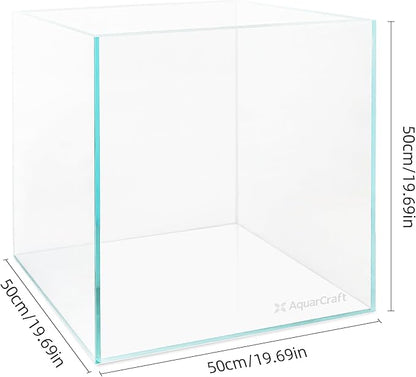 Ultra Clear Glass Fish Tank 31.5 Gallon, 8mm Thickened Rimless Aquarium Tank Low Iron, Large Big Aquarium 19.7in x19.7in x 19.7in