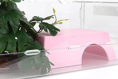 Snake Hide, Leopard Gecko Tank Accessories for Reptile Ball Python Crested Gecko Lizard Bearded Dragon - PinkHideXL