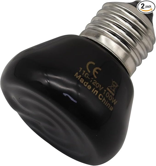 Mini Reptile Heat Lamp, 25w Infrared Ceramic Heat Emitter, No Light Emitting Reptile Heat Bulbs,Ceramic Heat Lamp for Amphibian, Chicken Coop,Cat, Turtle, Snake,Terrarium (1, 100 W)