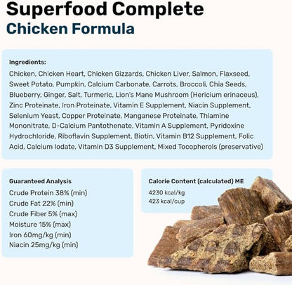 by Katherine Heigl- Superfood Complete, Air-Dried Adult Dog Food - High Protein, Zero Fillers, Superfood Nutrition (64 Ounce (Pack of 2), Chicken)