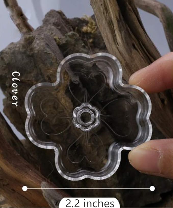 Aquarium Shrimp/Small Fish Feeding Dish Feeder Dish, Acrylic Material, Mini Size (Clover Shaped)