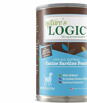 Nature's Logic Grain-Free Canned Dog Food - 90% Animal Proteins - 100% Natural Wet Dog Food Cans - No Common Allergens - All Life Stages - Ideal for Sensitive Dogs - Sardine, 12/13.2oz