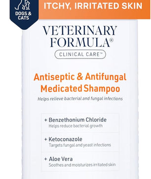 Veterinary Formula Clinical Care Antiseptic and Antifungal Medicated Shampoo for Dogs & Cats, 16 Fl Oz – Helps Alleviate Scaly, Greasy, red Skin – Paraben, Dye, Soap-Free (1 Pack)