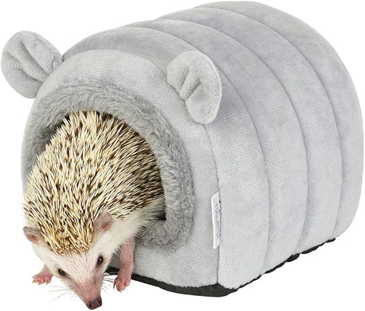 YOGURTCK Hamster Hedgehog Guinea Pig Cave Bed Nest Hideout, Small Animals Cage Supplies Warm House - Gray