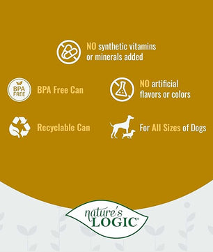 Nature's Logic Grain-Free Canned Dog Food - 95% Animal Proteins - 100% Natural Wet Dog Food Cans - No Common Allergens - All Life Stages - Ideal for Sensitive Dogs - Chicken (13.2 oz, 12 pack)