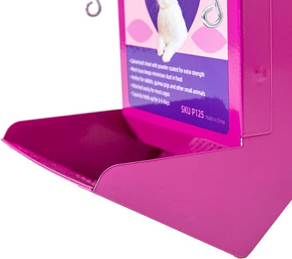 Metal Small Animal Feeder with Lid, Heavy Duty Feeder, Large Capacity Food Dispenser, Great for Rabbits, Guinea Pigs, Chinchillas and Other Small Animals. (4.6 inch, Purple)