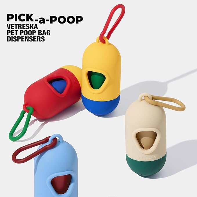 VETRESKA Dog Poop Bag with Dispenser, Leak Proof and Extra Thick Pet Waste Bags for Dog Walking and Cat Litter, Citrus Bloom & Cedar Scented, 105 Count