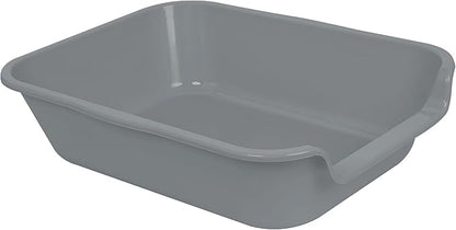1 Pack Extra Large Dog Litter Box Pan Tray (ABS Material), Low Entry Jumbo Senior Litter Boxes for Multiple Kitten Big Cats, Pet Safe Indoor Dog Potty (Dark Gray, 20" L x 15" W)