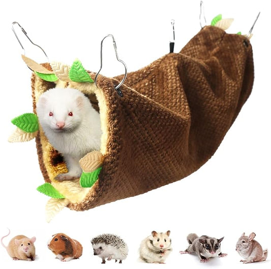 Leftstarer Pet Hammock and Tunnel Set, Soft Cashmere for Small Pets, Suitable for Guinea Pigs, Rats, Ferrets, Hamsters, etc., 22.1x9.1in