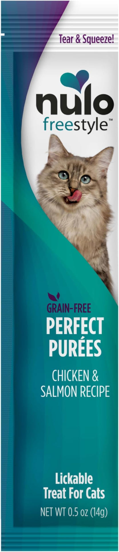 Nulo Freestyle Grain-Free Perfect Purees Premium Wet Cat Treats, Squeezable Meal Topper for Felines, High Moisture Content to Support Cat Hydration, 0.5 Ounces in Each Lickable Wet Cat Treat Pouch