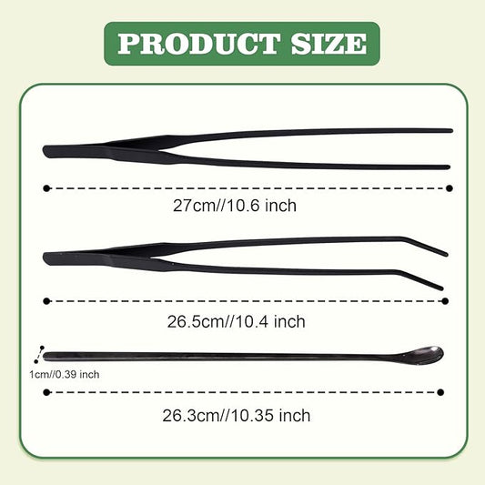 Reptile Feeding Tongs Kit, 2Pcs Extra Long Stainless Steel Reptile Feeding Tongs, 1Pcs Feeding Spoon, Small Animal Feeder Tool for Lizards, Crested Geckos, Bearded Dragons