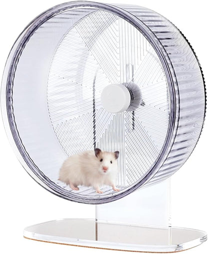Super-Silent Hamster Exercise Wheel: Silent Spin Toys Hamster Running Wheels with Height Adjustable Stand for Hamsters Gerbils Mice Or Other Small Animals -8.5inch Purple