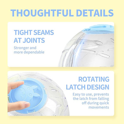 7.9 inch Hamster Ball, Exercise Toys, Running Ball, Clear Plastic Balls, Large Space, Easy to Clean, Hamster Cage Accessories, for Small and Medium Hamsters, Syrian Dwarf Hamster, Blue