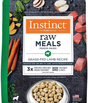 Instinct Freeze Dried Raw Meals, Natural Dry Dog Food, Grain Free - Grass Fed Lamb, 14 oz. Bag