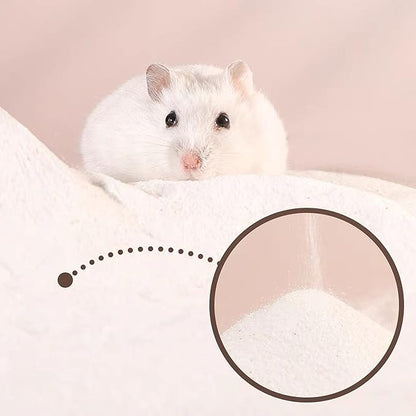 DR.DUDU Hamster Bath Sand, 6.6lb Dust Free Desert Sand or Potty Litter Sand for Hamster Chinchillas Gerbil Syrian Mice Small Animals (White)