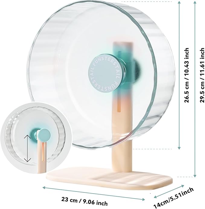 Super Silent Hamster Wheel 10.4 Inch, Magnetic Large Rat Wheel for Chinchilla, Gerbil, Guinea Pig, Cat, Mouse, Sugar Glider and Dwarf, Syrian Hamster Accessories (Salt Blue)