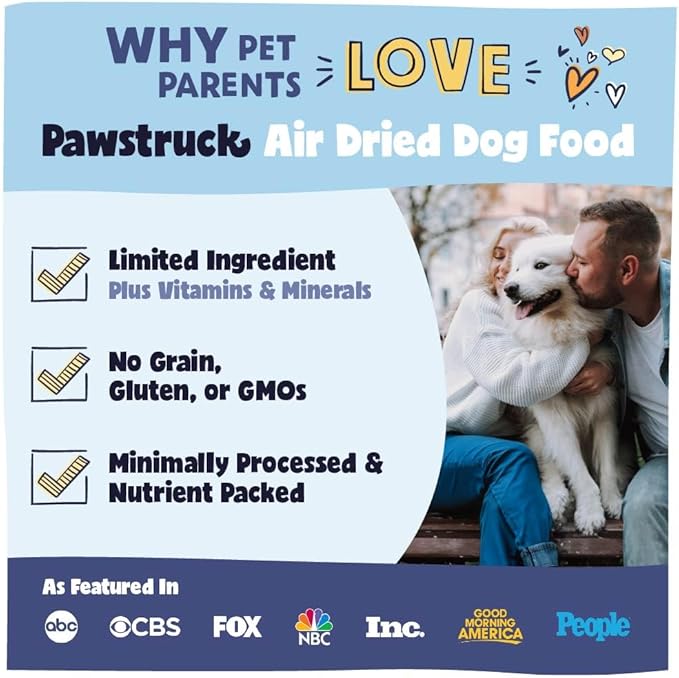 Pawstruck Air Dried Dog Food with Real Chicken, Grain-Free, Made in USA, Non-GMO & Vet Recommended, High Protein Limited Ingredient Full-Feed for All Breeds & Ages, 2lb Bag
