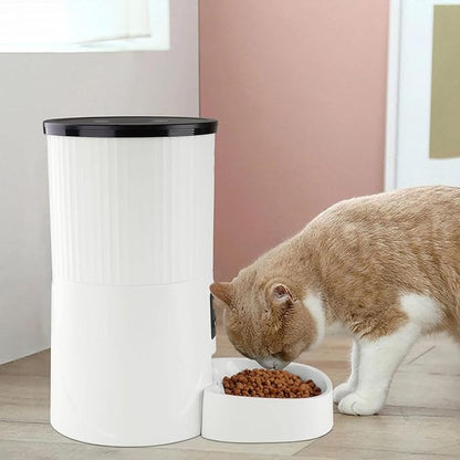 4L Automatic Cat Feeder – Programmable Dog & Pet Food Dispenser with 10s Voice Recorder, Portion Control, Desiccant Bag, Large Capacity for Small Large Pets, White