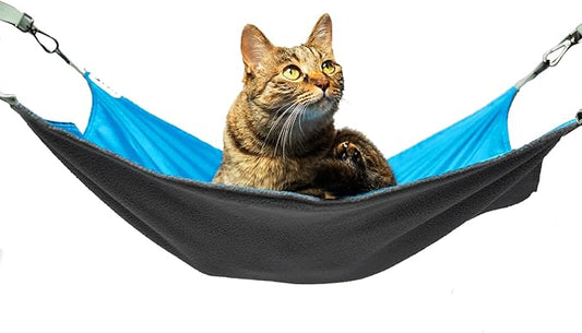 Cat Hammock - Washable Soft Outdoor Mat, Waterproof Cooling Pad for Cats & Small Animals (Large, Blue)