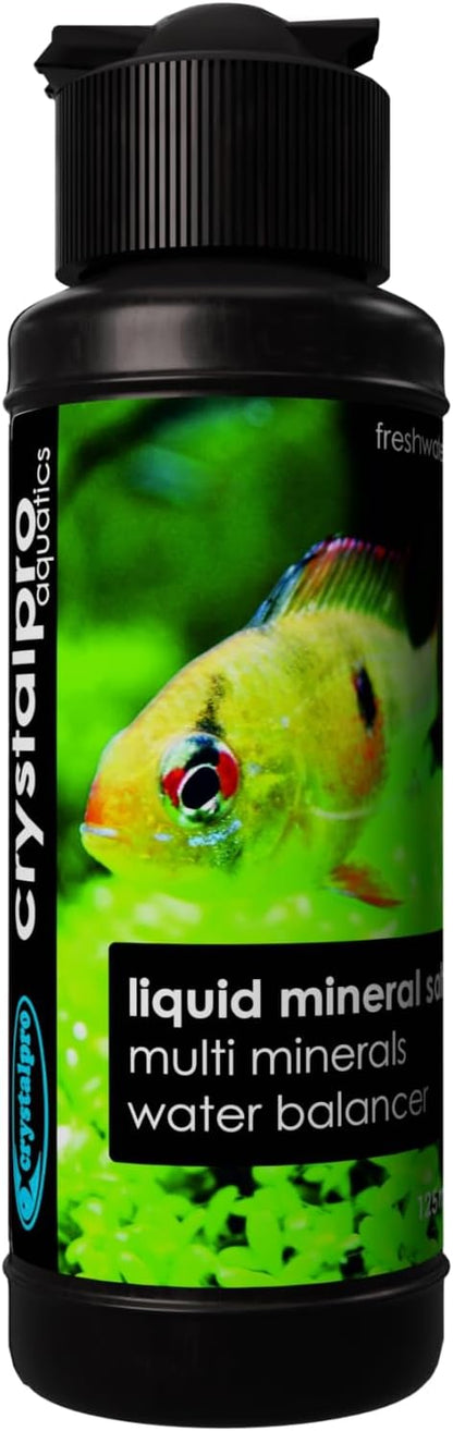 Liquid Mineral Salt 4.2 Oz - Liquid Aquarium Salt for Tropical Freshwater Fish - Reduces Stress - Boosts Protective Coat - Aquarium Mineralizer Treats 660 Gallons