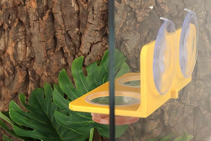 Crested Gecko Feeding Ledge with 10PCS Gecko Food Water Dish - Yellow