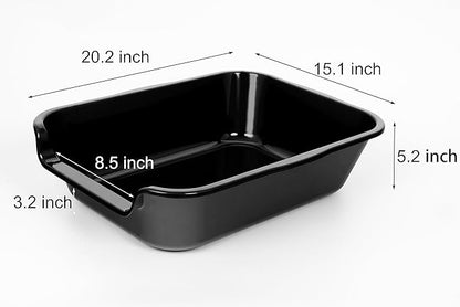 1 Pack Extra Large Dog Litter Box Pan Tray (ABS Material), Low Entry Jumbo Senior Litter Boxes for Multiple Kitten Big Cats, Pet Safe Indoor Dog Potty (Black, 20" L x 15" W)