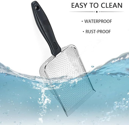 Cat Litter Scoop,Kitty Litter Scoop with Stainless Steel Mesh, 2.8mm Hole Scoop for Cat Litter,Chicken Coop Sand, Beach Sand