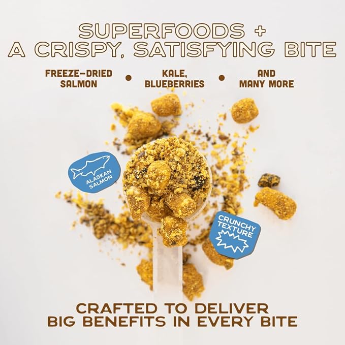 Smart Cookie Natural Dog Food Topper - Superfood - Salmon Dog Meal Mixer for All Ages - Food Topper for Picky Eaters and Boosting Nutrition - Non GMO, Made in The USA - 15 oz Bag (30 Day Supply)