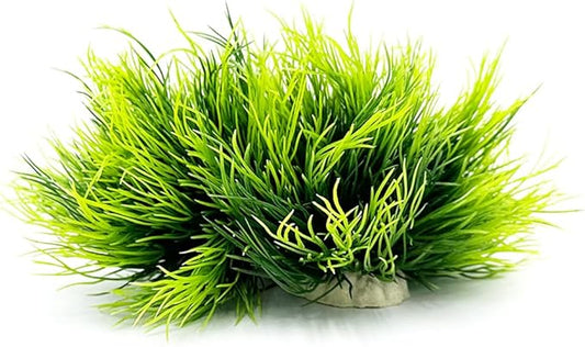 Smoothedo-Pets Aquarium Plants Fish Tank Decorations 2pcs Small Size/3.5inch Ornament Plastic Artificial Plant Goldfish Waterscape Fish Hides Mini Grass Set (2pcs/Green)