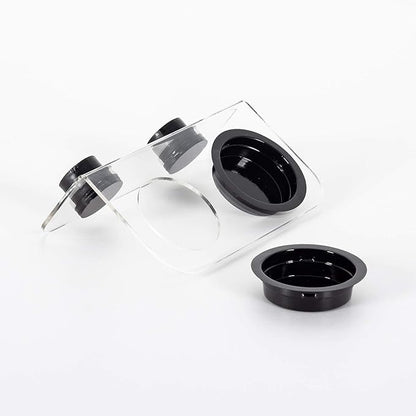 WACOOL Magnetic Reptile Ledge, Acrylic Gecko Feeding Ledge with 6PCS Cups, Reptile Food Water Feeder Dish for Geckos Iguana Chameleon Pets (White)