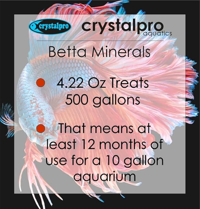 Betta Minerals for Betta Fish Health - Reduces Stress - Boosts Protective Coat - Aquarium Mineralizer (4.2 Oz (125ml))