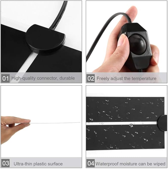 2 Pack 20W Reptile Heating Pad Tank Warmer with Temperature Control, Power Adjustment Under Terrarium Heater Heat Mat for Reptiles Turtle, Tortoise, Snakes, Lizard