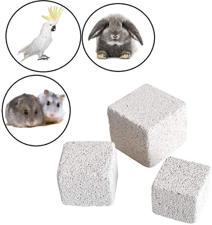 Hamiledyi Hamster Chew Toy Lava Teeth Grinding Square Stone for Hamsters Chinchillas and Rabbits Mineral Stone Calcium Chew Toy for Small Animal(Pack of 10)
