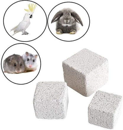 Hamiledyi Hamster Chew Toy Lava Teeth Grinding Square Stone for Hamsters Chinchillas and Rabbits Mineral Stone Calcium Chew Toy for Small Animal(Pack of 10)