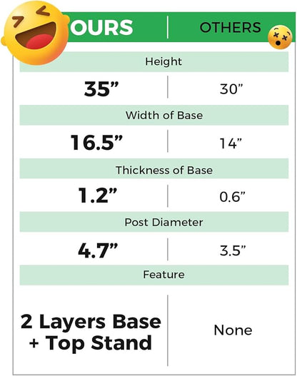 TINYBEAST Wooden Cat Scratching Post, Sturdy 35'' Tall Natural Sisal Cat Scratcher with Thick Solid Wood Base for Adult Cats Indoor, Jumbo Durable Stable Cat Scratcher Tower