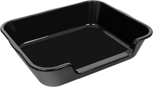 1 Pack Extra Large Dog Litter Box Pan Tray (ABS Material), Low Entry Jumbo Senior Litter Boxes for Multiple Kitten Big Cats, Pet Safe Indoor Dog Potty (Black, 24" L x 20" W)